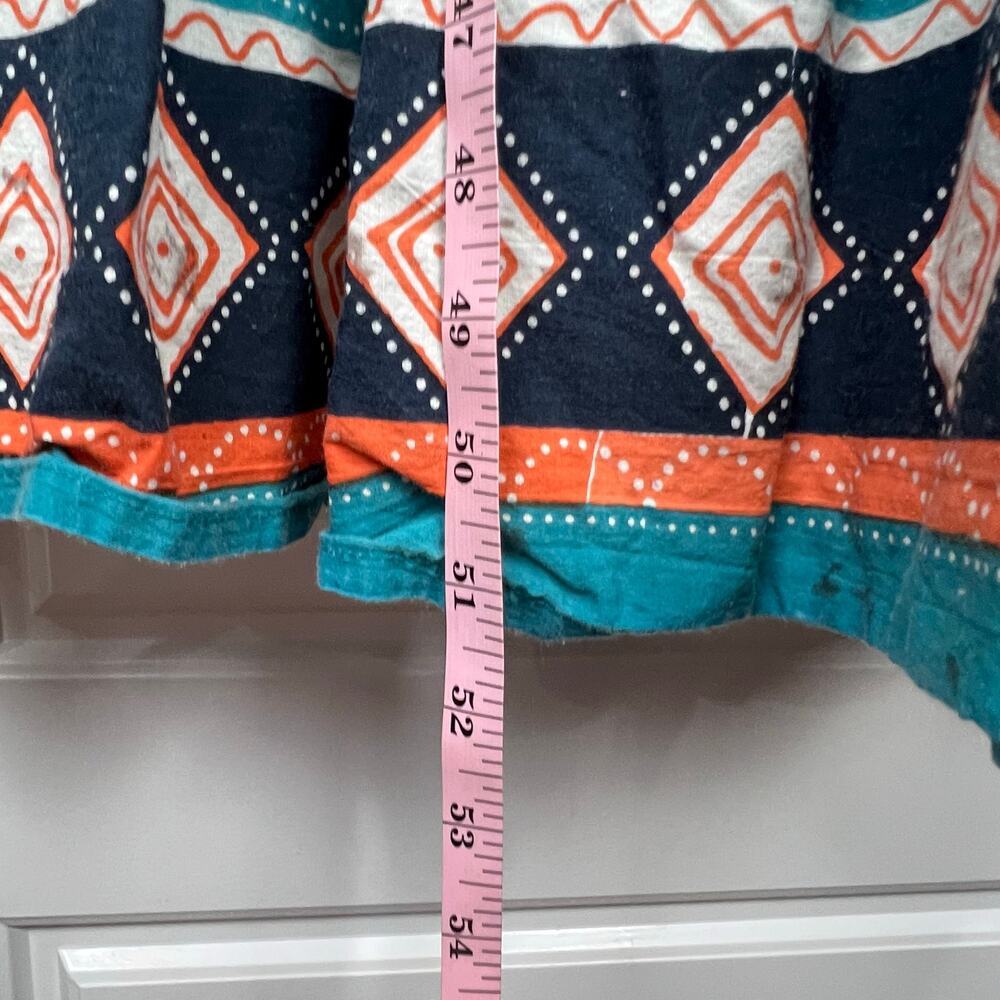 Only Necessities Maxi Dress Women's Blue Green Boho Mumu Cotton Dress 1X - Picture 11 of 11